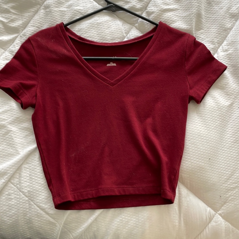 Wild fable cropped short sleeve v-neck